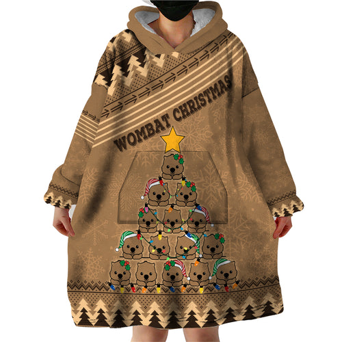 personalised-wombat-christmas-tree-wearable-blanket-hoodie-australia-merry-xmas-simple-style