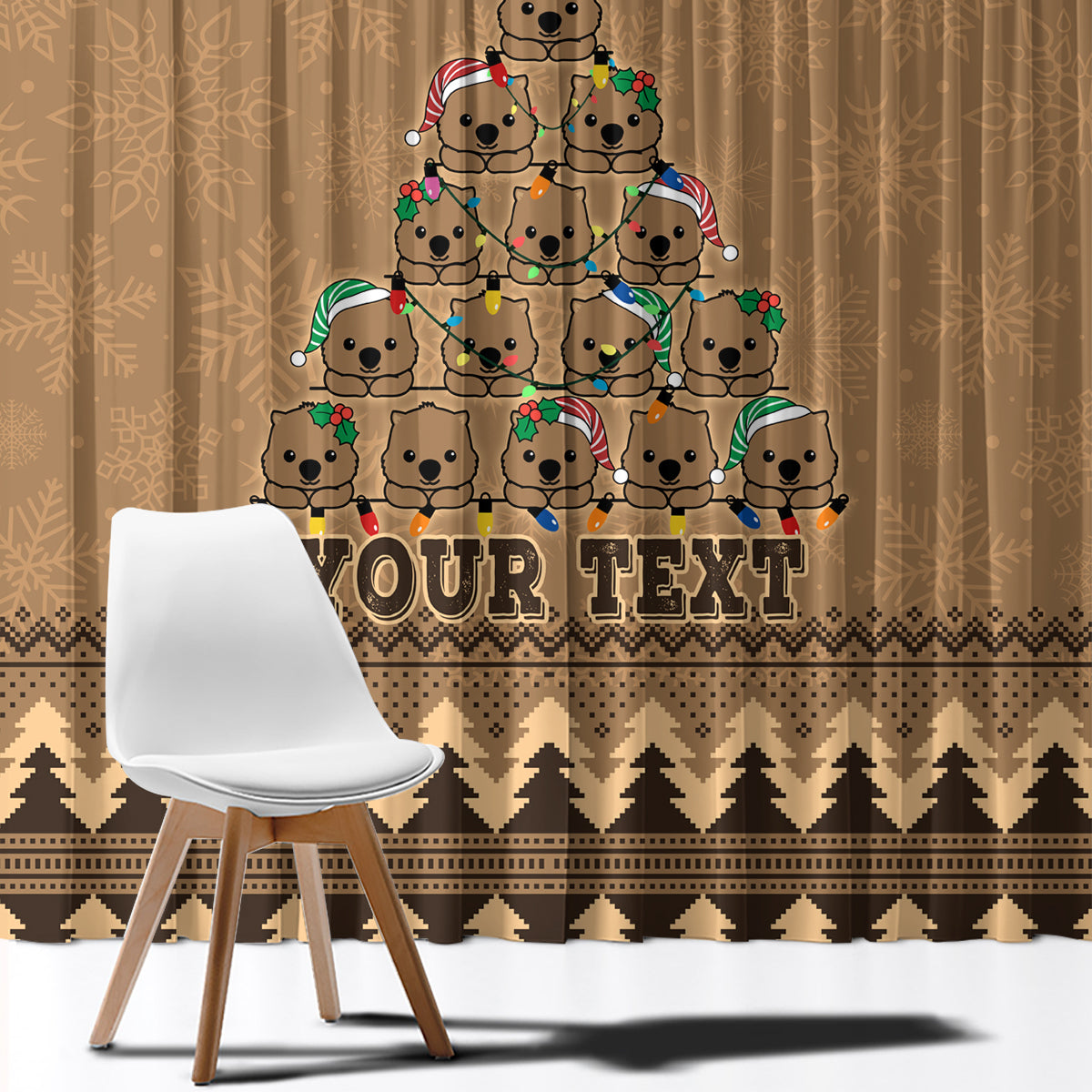 personalised-wombat-christmas-tree-window-curtain-australia-merry-xmas-simple-style