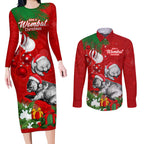 wombat-lover-couples-matching-long-sleeve-bodycon-dress-and-long-sleeve-button-shirt-australia-merry-christmas-aboriginal