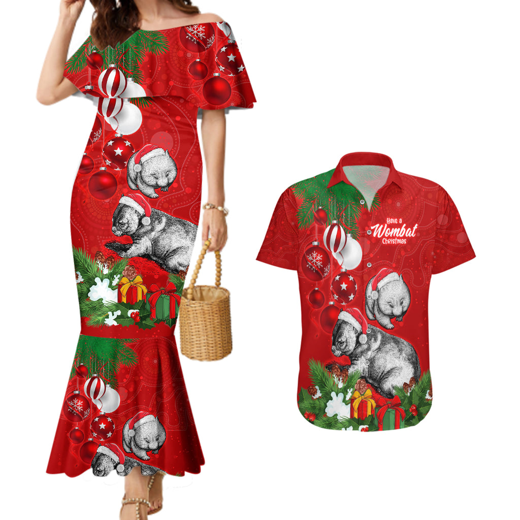 wombat-lover-couples-matching-mermaid-dress-and-hawaiian-shirt-australia-merry-christmas-aboriginal