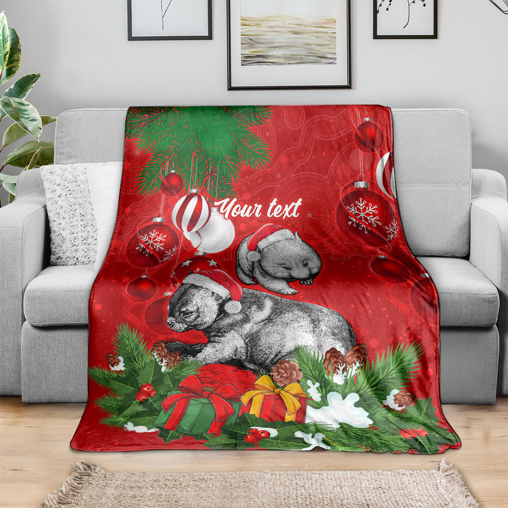 personalised-wombat-lover-blanket-australia-merry-christmas-aboriginal