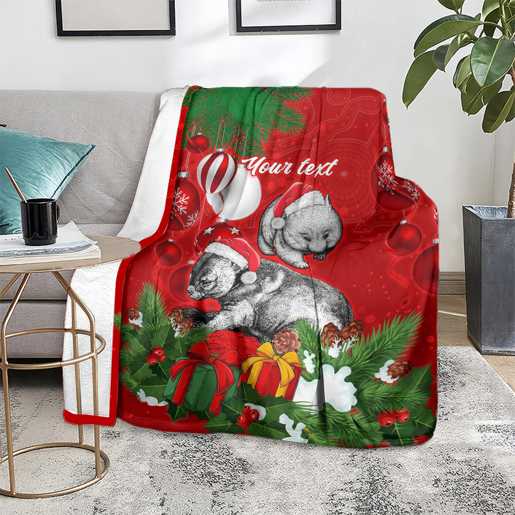personalised-wombat-lover-blanket-australia-merry-christmas-aboriginal
