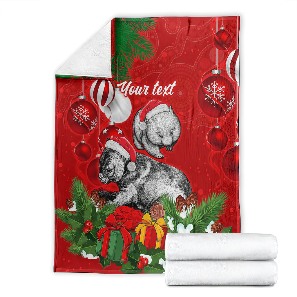 personalised-wombat-lover-blanket-australia-merry-christmas-aboriginal
