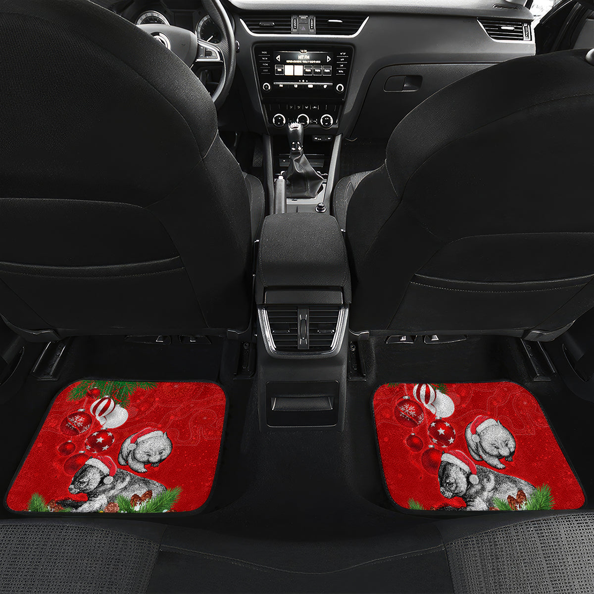 personalised-wombat-lover-car-mats-australia-merry-christmas-aboriginal