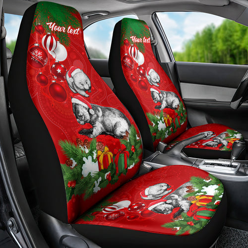 personalised-wombat-lover-car-seat-cover-australia-merry-christmas-aboriginal