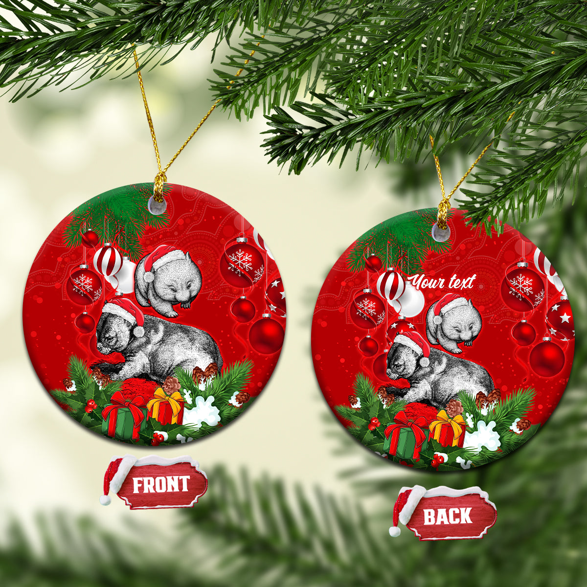 personalised-wombat-lover-ceramic-ornament-australia-merry-christmas-aboriginal