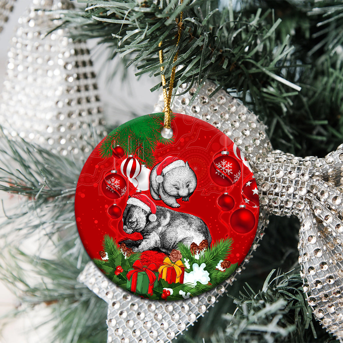personalised-wombat-lover-ceramic-ornament-australia-merry-christmas-aboriginal