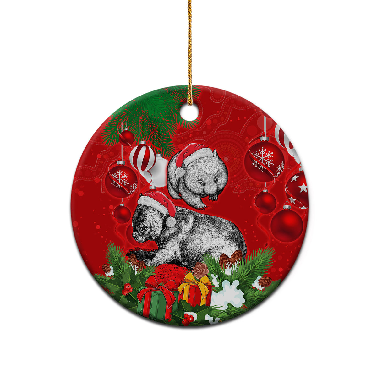 personalised-wombat-lover-ceramic-ornament-australia-merry-christmas-aboriginal