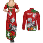 personalised-wombat-lover-couples-matching-summer-maxi-dress-and-long-sleeve-button-shirt-australia-merry-christmas-aboriginal