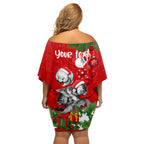 personalised-wombat-lover-family-matching-off-shoulder-short-dress-and-hawaiian-shirt-australia-merry-christmas-aboriginal
