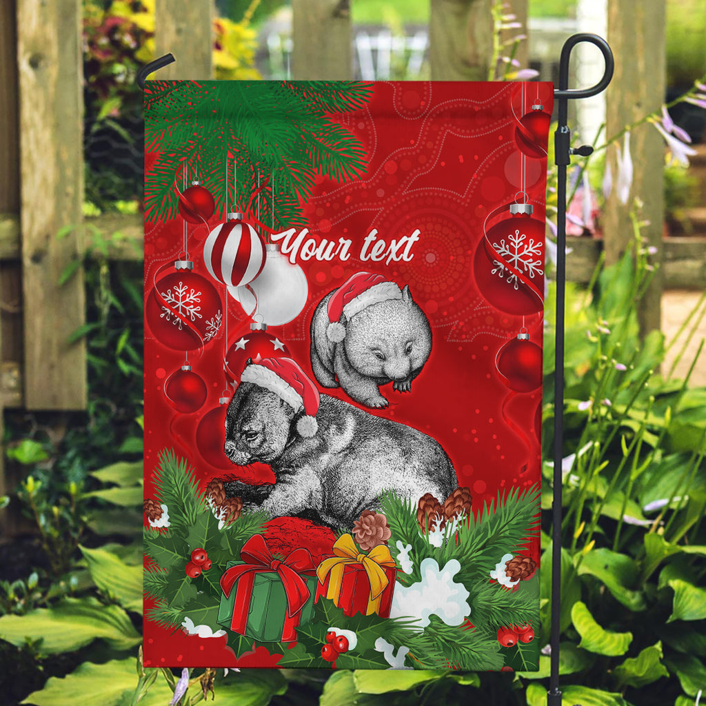 personalised-wombat-lover-garden-flag-australia-merry-christmas-aboriginal