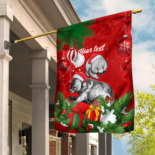 personalised-wombat-lover-garden-flag-australia-merry-christmas-aboriginal