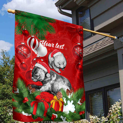 personalised-wombat-lover-garden-flag-australia-merry-christmas-aboriginal