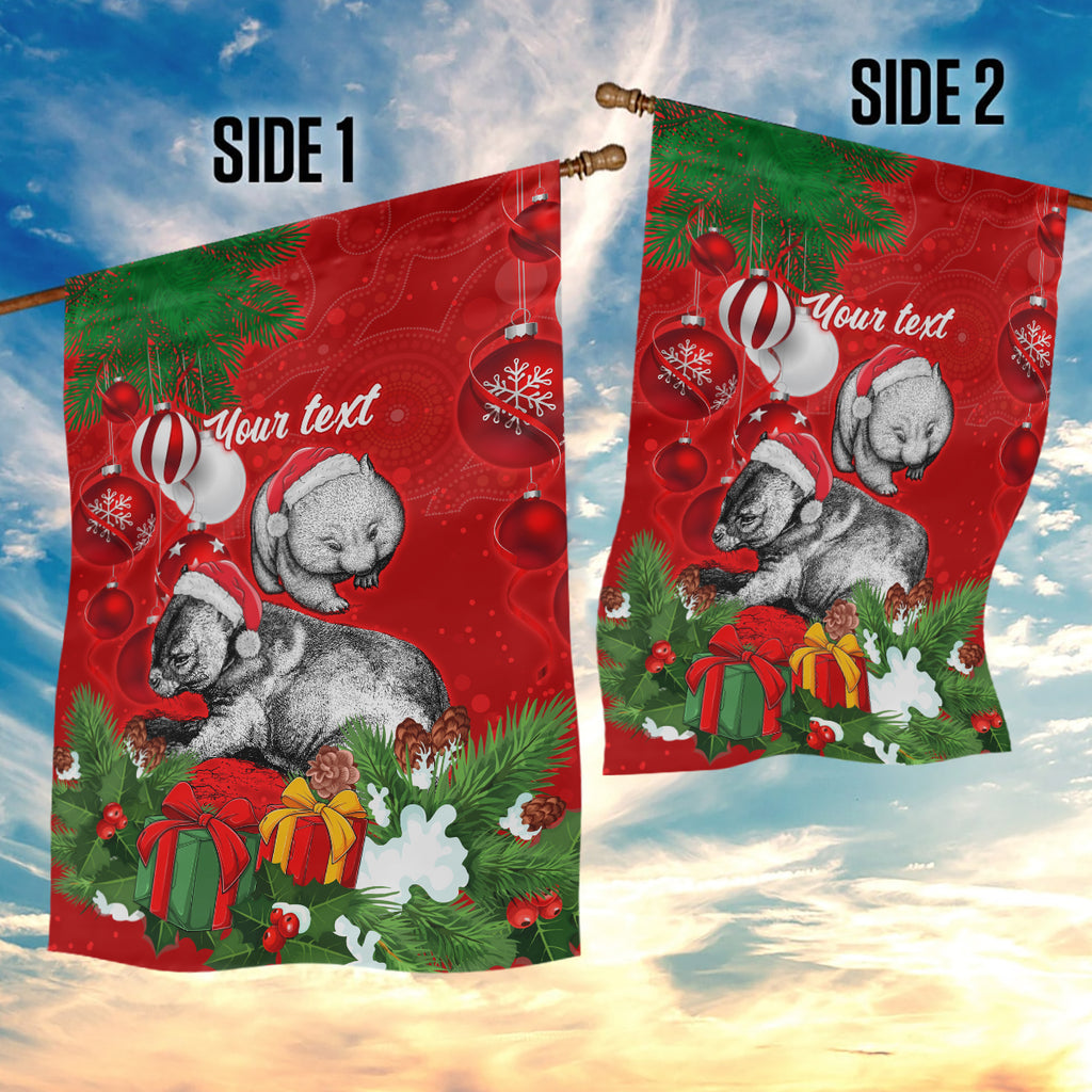 personalised-wombat-lover-garden-flag-australia-merry-christmas-aboriginal
