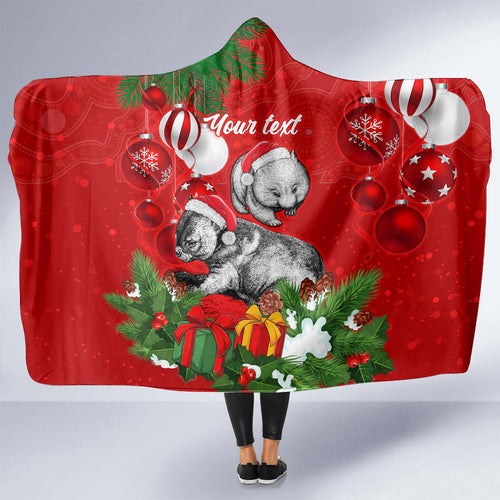 personalised-wombat-lover-hooded-blanket-australia-merry-christmas-aboriginal