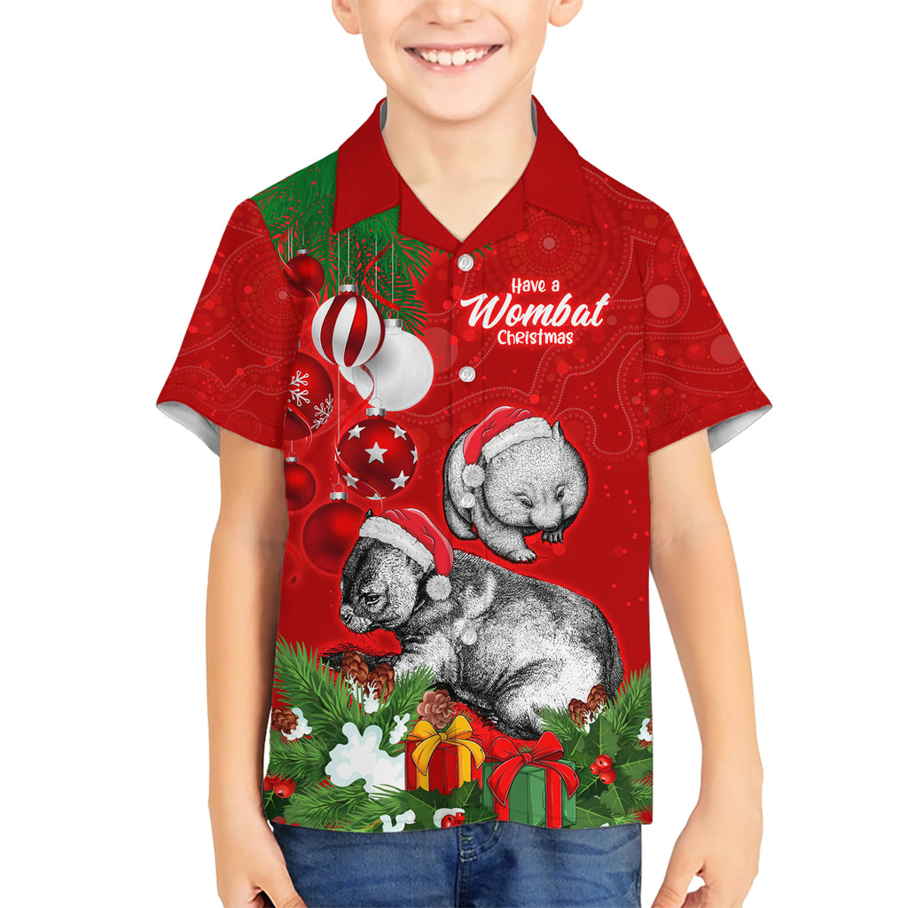 personalised-wombat-lover-kid-hawaiian-shirt-australia-merry-christmas-aboriginal