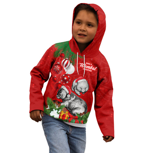 personalised-wombat-lover-kid-hoodie-australia-merry-christmas-aboriginal