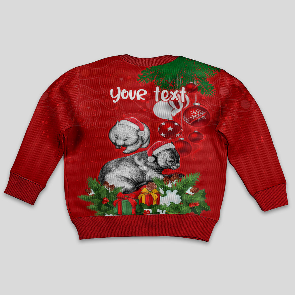 personalised-wombat-lover-kid-ugly-christmas-sweater-australia-merry-christmas-aboriginal