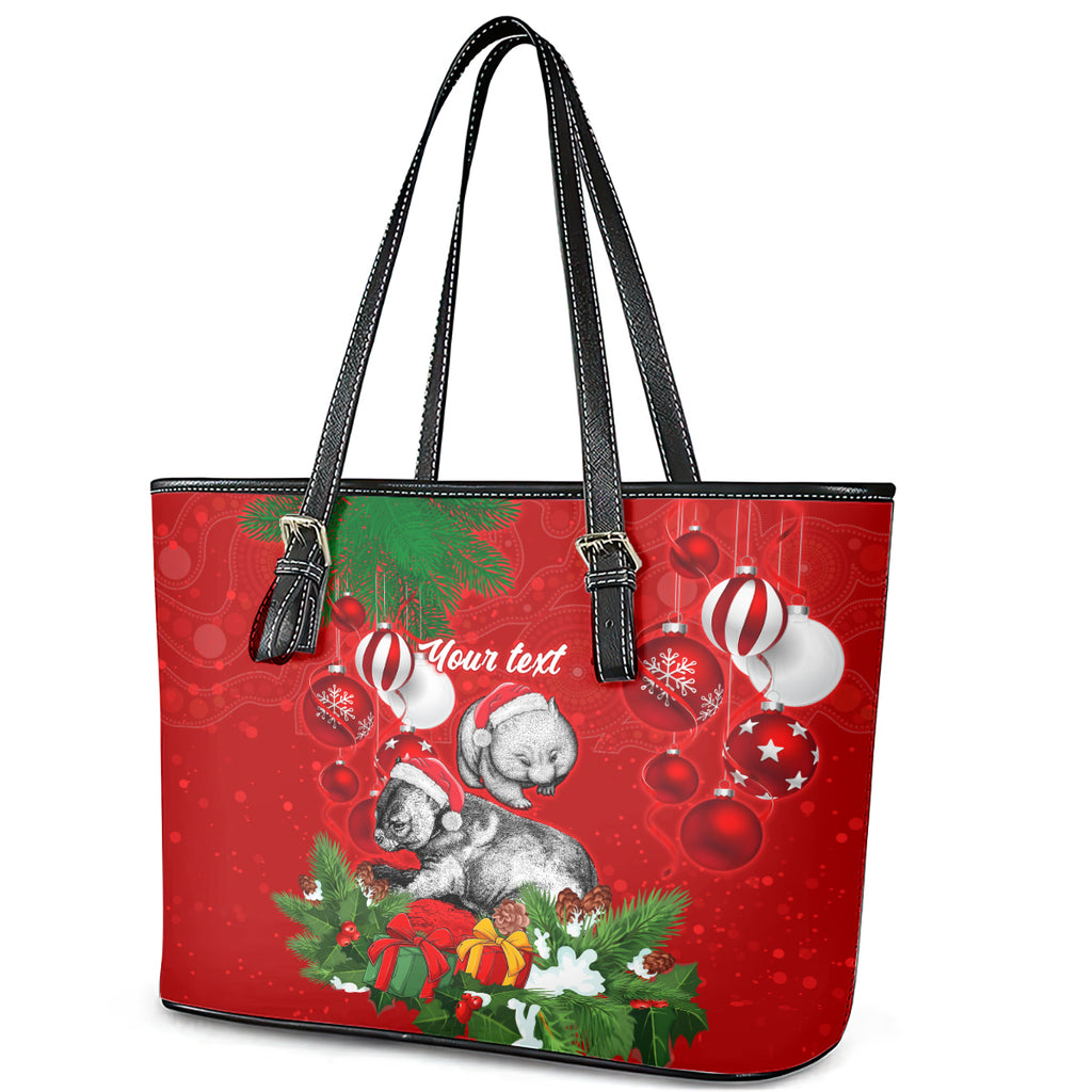personalised-wombat-lover-leather-tote-bag-australia-merry-christmas-aboriginal