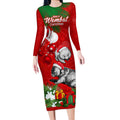 personalised-wombat-lover-long-sleeve-bodycon-dress-australia-merry-christmas-aboriginal