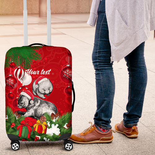 personalised-wombat-lover-luggage-cover-australia-merry-christmas-aboriginal
