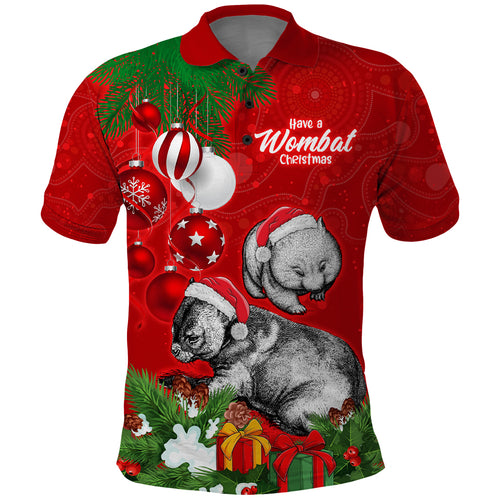 personalised-wombat-lover-polo-shirt-australia-merry-christmas-aboriginal