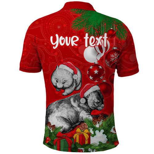 personalised-wombat-lover-polo-shirt-australia-merry-christmas-aboriginal