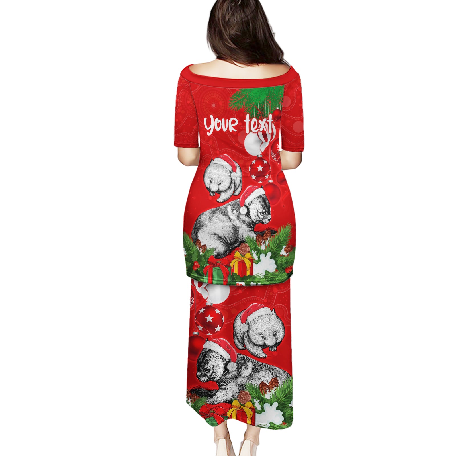 personalised-wombat-lover-puletasi-australia-merry-christmas-aboriginal