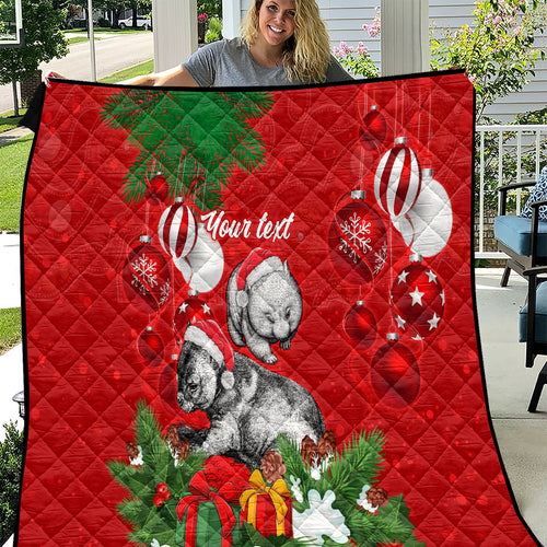 personalised-wombat-lover-quilt-australia-merry-christmas-aboriginal