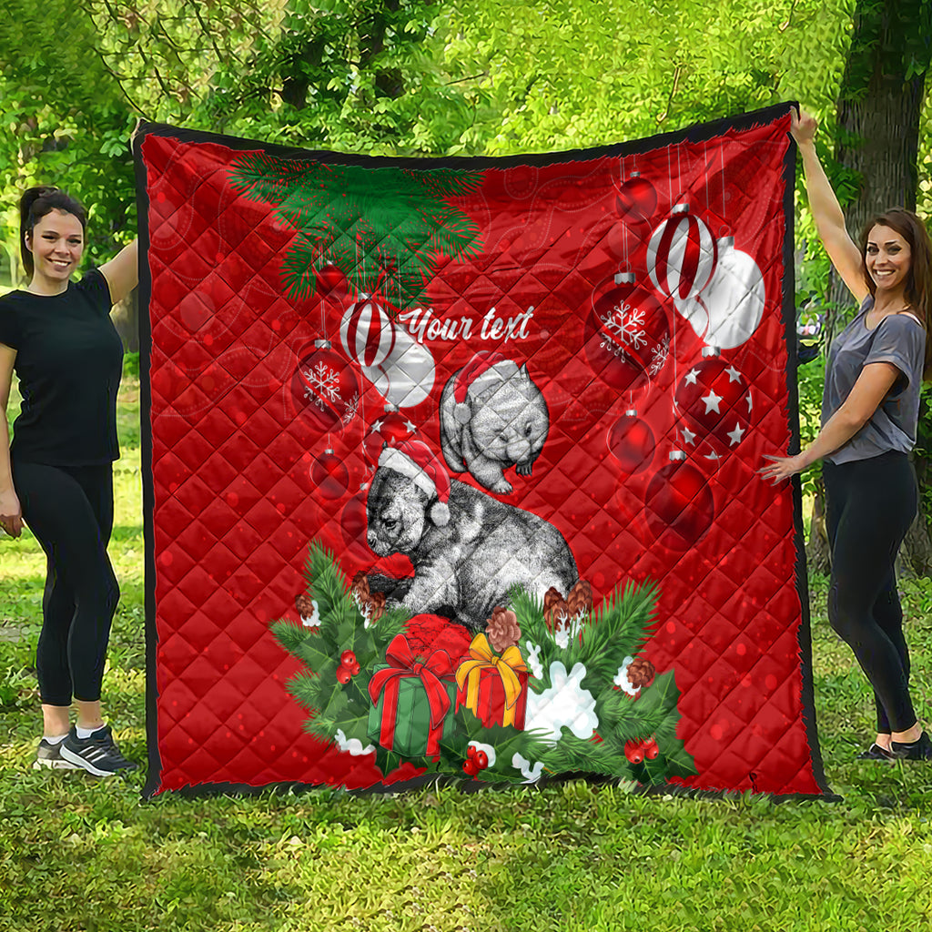 personalised-wombat-lover-quilt-australia-merry-christmas-aboriginal