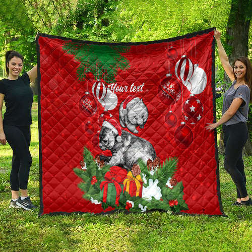 personalised-wombat-lover-quilt-australia-merry-christmas-aboriginal
