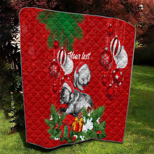 personalised-wombat-lover-quilt-australia-merry-christmas-aboriginal