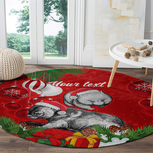 personalised-wombat-lover-round-carpet-australia-merry-christmas-aboriginal