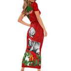 personalised-wombat-lover-short-sleeve-bodycon-dress-australia-merry-christmas-aboriginal
