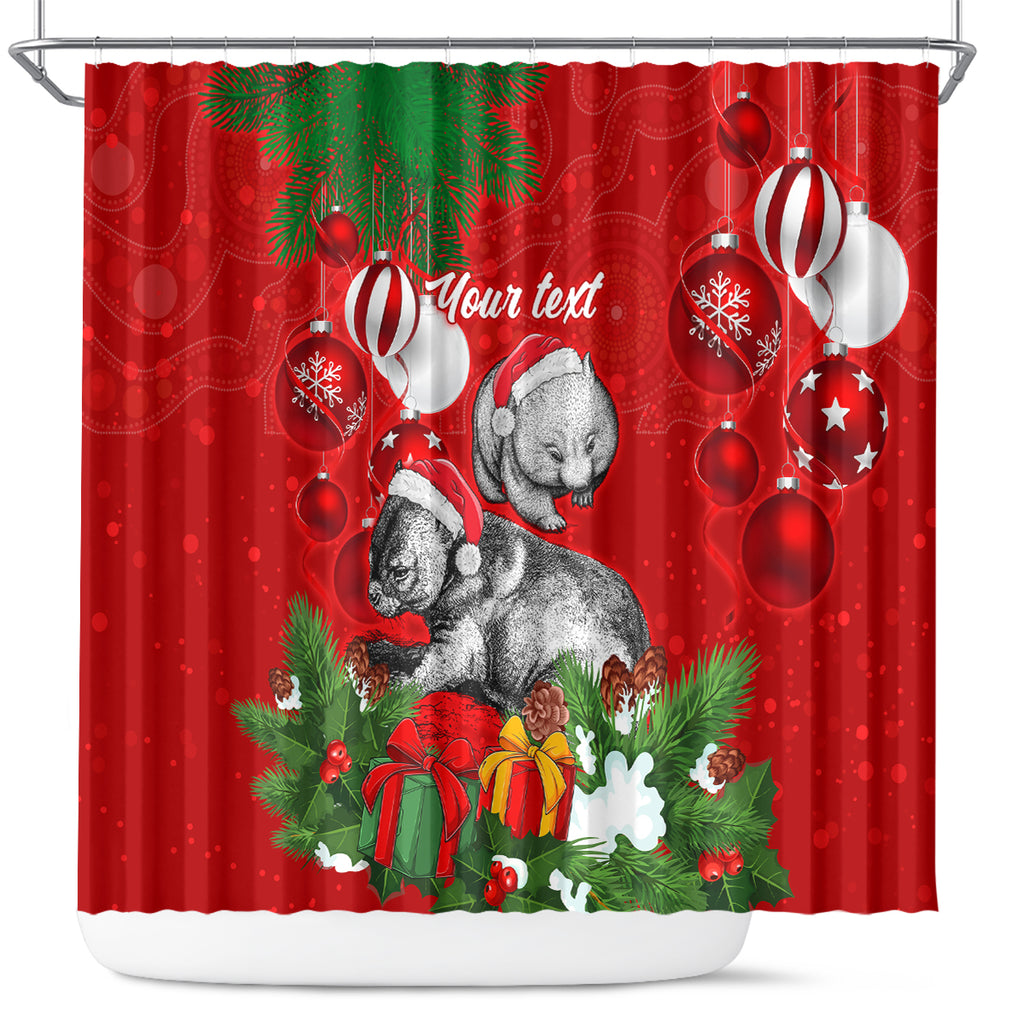 personalised-wombat-lover-shower-curtain-australia-merry-christmas-aboriginal