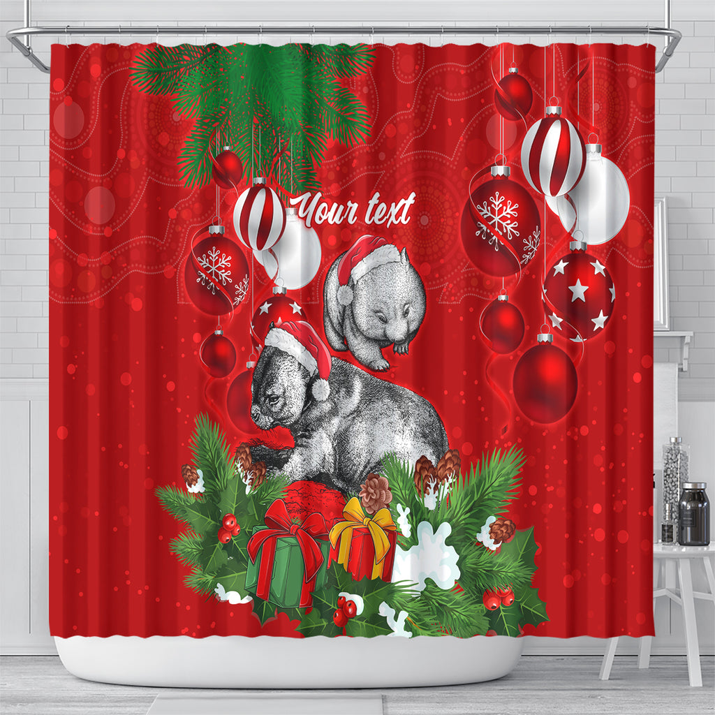 personalised-wombat-lover-shower-curtain-australia-merry-christmas-aboriginal