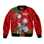 personalised-wombat-lover-sleeve-zip-bomber-jacket-australia-merry-christmas-aboriginal