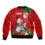 personalised-wombat-lover-sleeve-zip-bomber-jacket-australia-merry-christmas-aboriginal