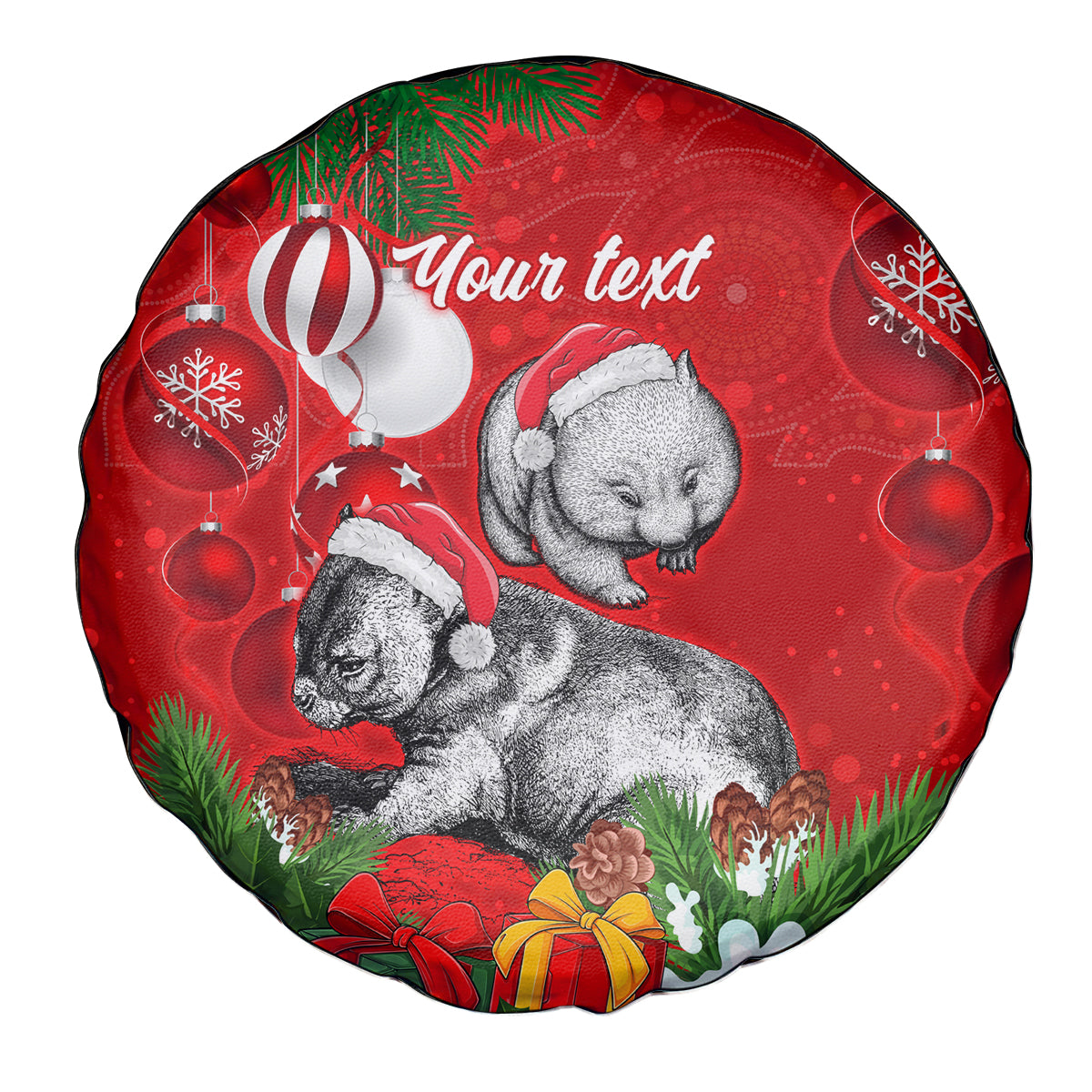 personalised-wombat-lover-spare-tire-cover-australia-merry-christmas-aboriginal