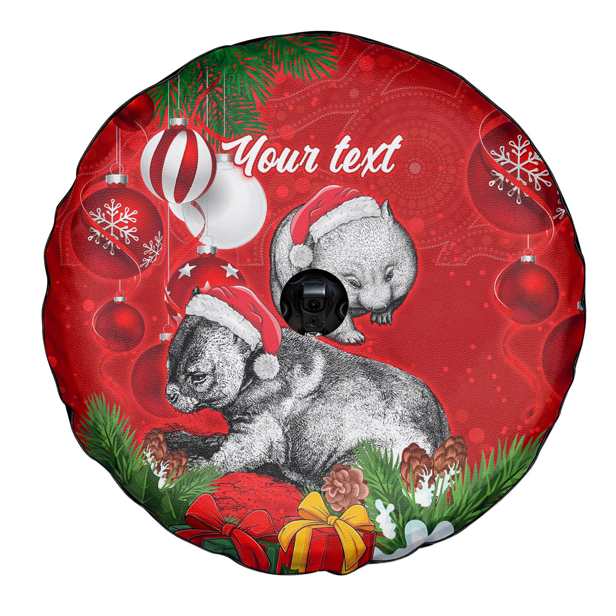 personalised-wombat-lover-spare-tire-cover-australia-merry-christmas-aboriginal