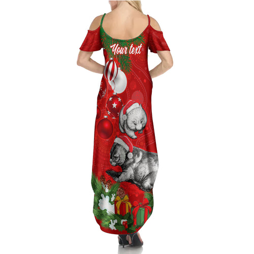 personalised-wombat-lover-summer-maxi-dress-australia-merry-christmas-aboriginal