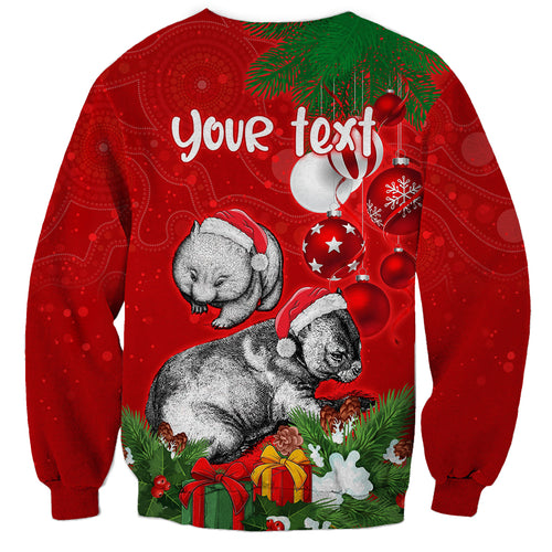 personalised-wombat-lover-sweatshirt-australia-merry-christmas-aboriginal