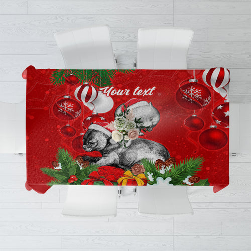 personalised-wombat-lover-tablecloth-australia-merry-christmas-aboriginal