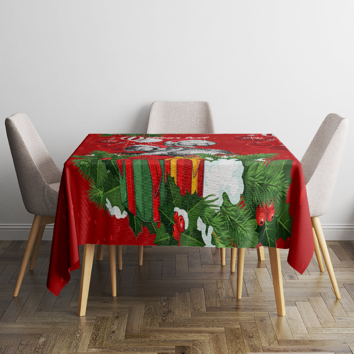 personalised-wombat-lover-tablecloth-australia-merry-christmas-aboriginal