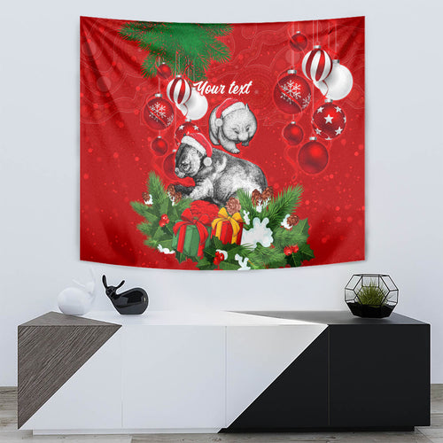 personalised-wombat-lover-tapestry-australia-merry-christmas-aboriginal