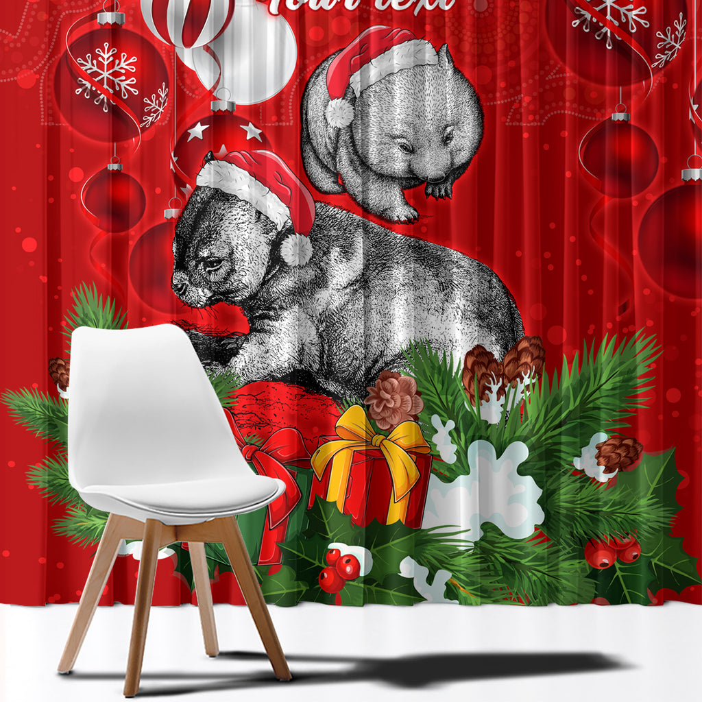 personalised-wombat-lover-window-curtain-australia-merry-christmas-aboriginal