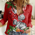 personalised-wombat-lover-women-casual-shirt-australia-merry-christmas-aboriginal