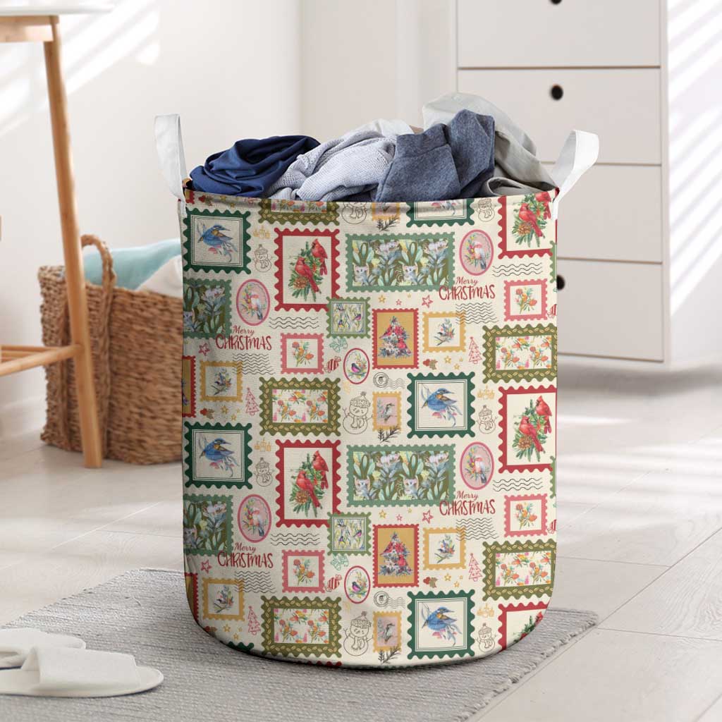 Aussie Birds Christmas La La Land Laundry Basket Beige Vintage Stamp Edition - Aussie Hoodie