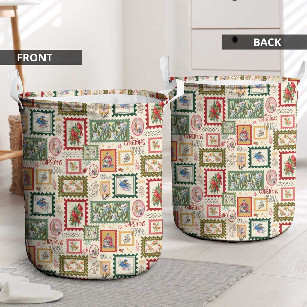 Aussie Birds Christmas La La Land Laundry Basket Beige Vintage Stamp Edition - Aussie Hoodie