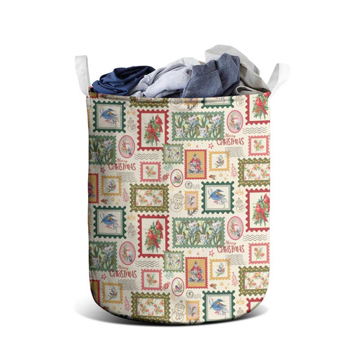Aussie Birds Christmas La La Land Laundry Basket Beige Vintage Stamp Edition - Aussie Hoodie